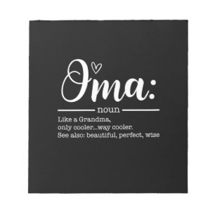 Moeder Art Cute Oma Definition Birthday Notitieblok