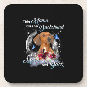 Moeder Art Dachshund Mama Birthday Bier Onderzetter