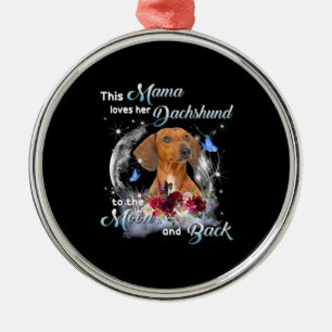 Moeder Art Dachshund Mama Birthday Metalen Ornament