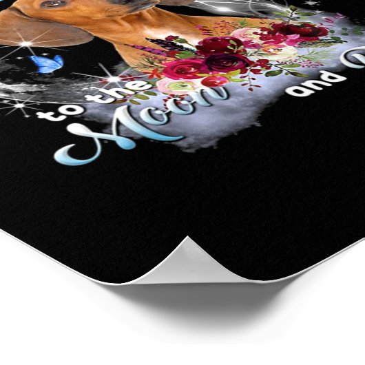 Moeder Art Dachshund Mama Birthday Poster (Hoek)