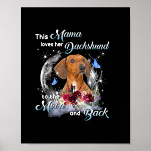 Moeder Art Dachshund Mama Birthday Poster