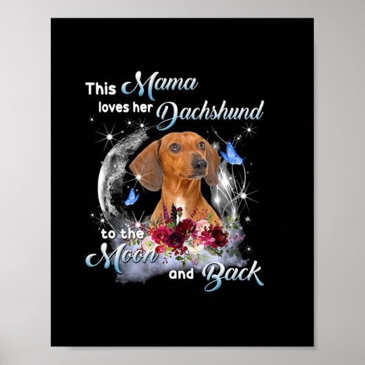 Moeder Art Dachshund Mama Birthday Poster (Voorkant)