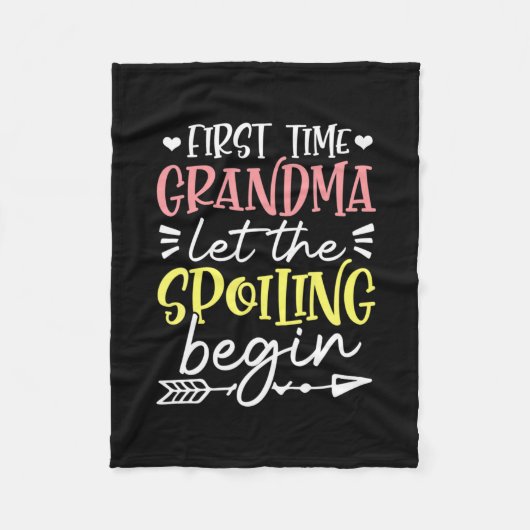 Moeder Art First Time Grootma Birthday Fleece Deken (Voorkant)