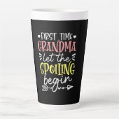 Moeder Art First Time Grootma Birthday Latte Mok (Voorkant)