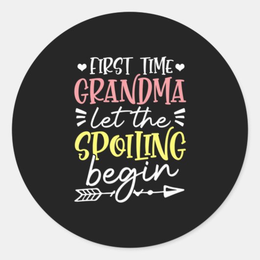 Moeder Art First Time Grootma Birthday Ronde Sticker (Voorkant)