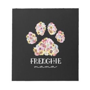 Moeder Art Frenchie Mama Floral Paw French Bulldog Notitieblok