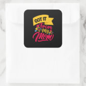 Moeder Art kreeg het van mijn moeder Vierkante Sticker (Tas)
