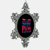 Moeder Art Mam Gewoon Gezegde Tin Sneeuwvlok Ornament (Links)
