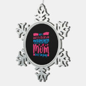 Moeder Art Mam Gewoon Gezegde Tin Sneeuwvlok Ornament (Rechts)