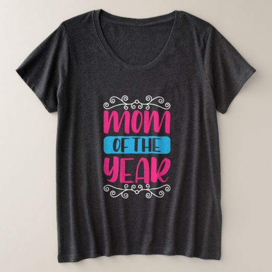 Moeder Art Mam van het Jaar Grote Maat T-shirt (Design voorkant)