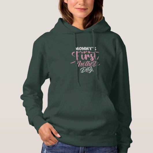 Moeder Art Mammie's eerste moederdag Hoodie (Voorkant)