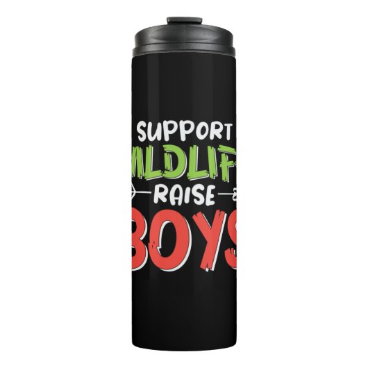 Moeder Art ondersteunt Wildlife Raise Boys Thermosbeker (Voorkant)