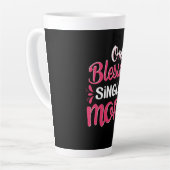 Moeder Art One Blessed Single Mam Latte Mok (Linkerhoek)