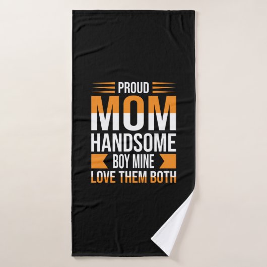 Moeder Art Proud Mam Handsome Boy Badhanddoek (Badhanddoek)