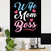 Moeder Art Wife mama Boss Poster (Thuiskantoor)