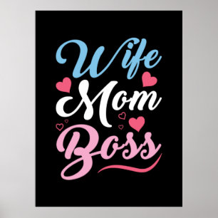 Moeder Art Wife mama Boss Poster