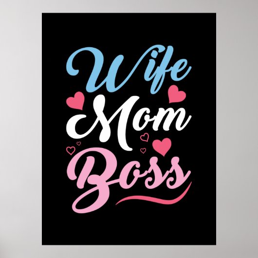 Moeder Art Wife mama Boss Poster (Voorkant)