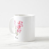 Moeder Augustus Geboortebloem Gladiool Koffiemok (Voorkant links)