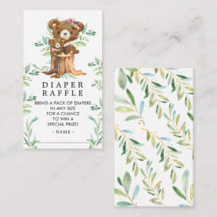 Moeder & Baby Beer Baby shower Luier Raffle Ticket Informatiekaartje
