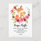 Moeder Baby bunny Fox Douche Luier Raffle Ticket Informatiekaartje (Voorkant)