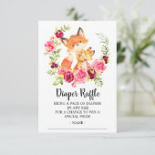 Moeder Baby bunny Fox Douche Luier Raffle Ticket Informatiekaartje (Staand voorkant)