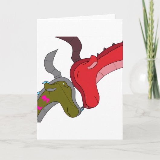 Moeder & Baby Draak Lege Binnenkant Wenskaart Kaart (Voorkant)