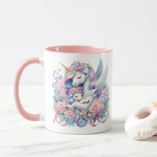 Moeder & Baby Eenhoorn Mok (Met donut)