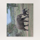 Moeder Baby Elephants Natuur Fotografie Legpuzzel (Verticaal)