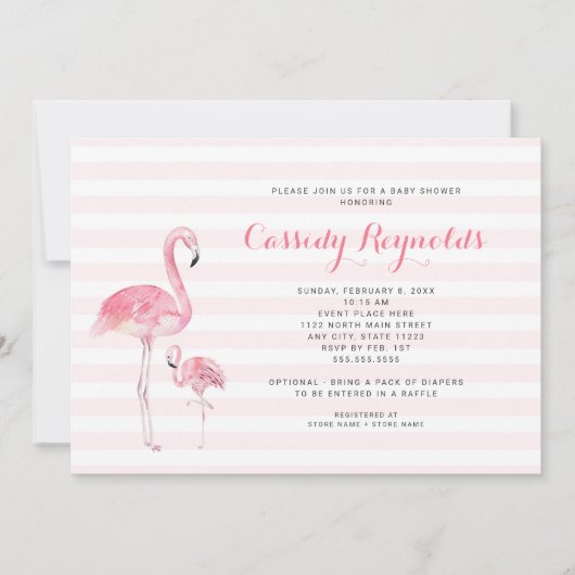 Moeder + Baby Flamingo Baby shower Kaart (Voorkant)