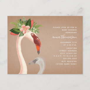Moeder + Baby Flamingo Cardstock Geïnspireerd Baby Kaart