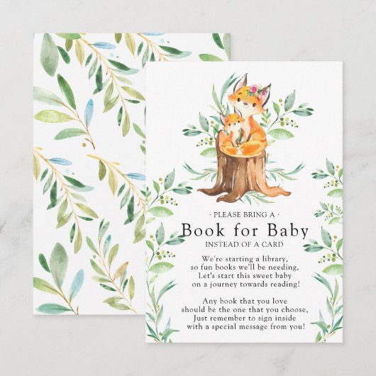 Moeder & Baby Fox Baby shower Boek voor Baby Kaart (Voorkant / Achterkant)