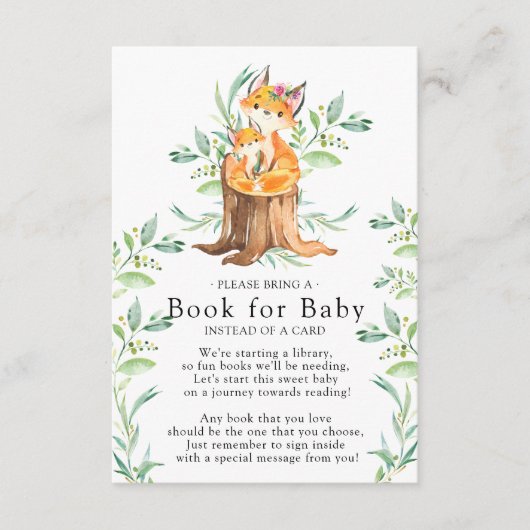 Moeder & Baby Fox Baby shower Boek voor Baby Kaart (Voorkant)