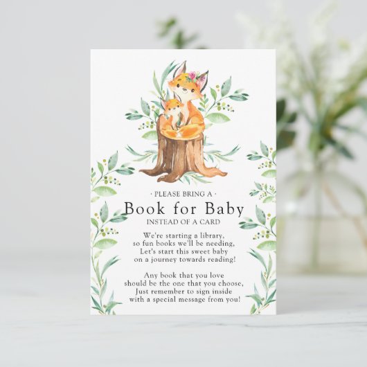 Moeder & Baby Fox Baby shower Boek voor Baby Kaart (Staand voorkant)