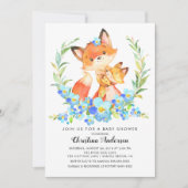 Moeder & Baby Fox Baby shower Kaart (Voorkant)
