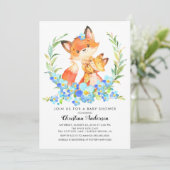 Moeder & Baby Fox Baby shower Kaart (Staand voorkant)