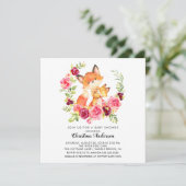 Moeder & Baby Fox Baby shower Kaart (Staand voorkant)