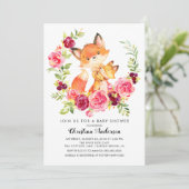 Moeder & Baby Fox Baby shower Kaart (Staand voorkant)