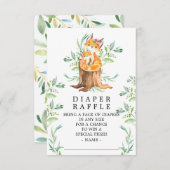 Moeder & Baby Fox Baby shower Luier Raffle Ticket Informatiekaartje (Voorkant / Achterkant)