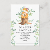Moeder & Baby Fox Baby shower Luier Raffle Ticket Informatiekaartje (Voorkant)