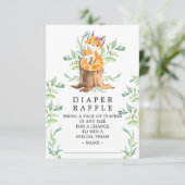 Moeder & Baby Fox Baby shower Luier Raffle Ticket Informatiekaartje (Staand voorkant)