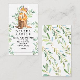 Moeder & Baby Fox Baby shower Luier Raffle Ticket Informatiekaartje