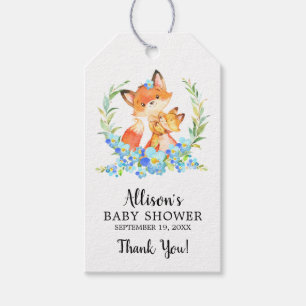 Moeder & Baby Fox Douche Favor Gift Label Cadeaulabel