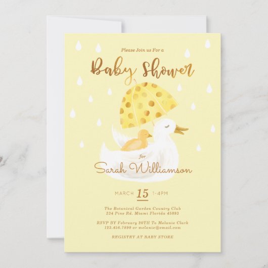 Moeder & Baby Geel Ducky Paraplu Bord Geel Kaart (Voorkant)