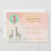 MOEDER & BABY GIRAFFE & BALLON | BIRTHDAY KAART (Voorkant)