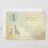 MOEDER & BABY GIRAFFE & BALLOON | TWEEDE DAG KAART (Voorkant)