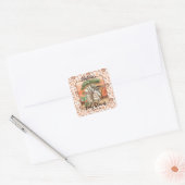 Moeder | Baby Giraffe Safari Baby shower Vierkante Sticker (Envelop)