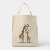 Moeder & Baby Giraffe Tote Bag (Achterkant)