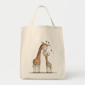 Moeder & Baby Giraffe Tote Bag (Voorkant)