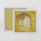 Moeder Baby Giraffe - Uitnodiging Baby shower (Voorkant / Achterkant)