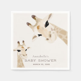 Moeder & Baby Giraffe Waterverf Baby shower Papier Servet